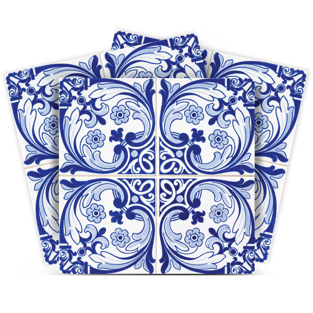 5" X 5" Blue Cloud Peel And Stick Removable Tiles-400106-1