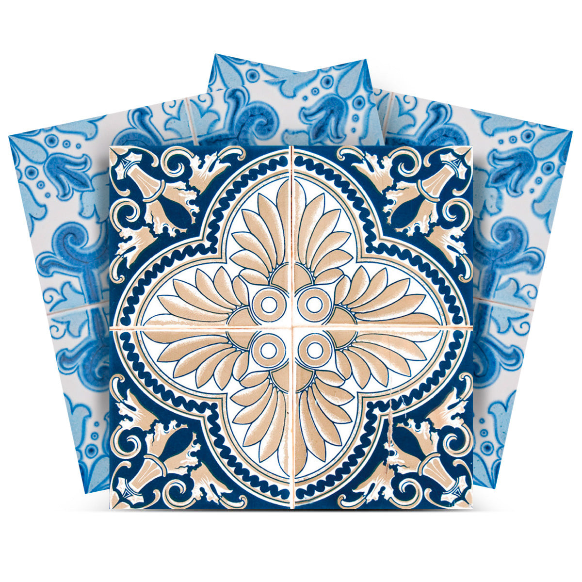 8" X 8" Blue Taupe Tobi Peel And Stick Tiles-400149-1