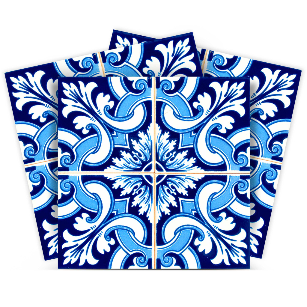 4" X 4" Blue Bali Removable Peel And Stick Tiles-400235-1