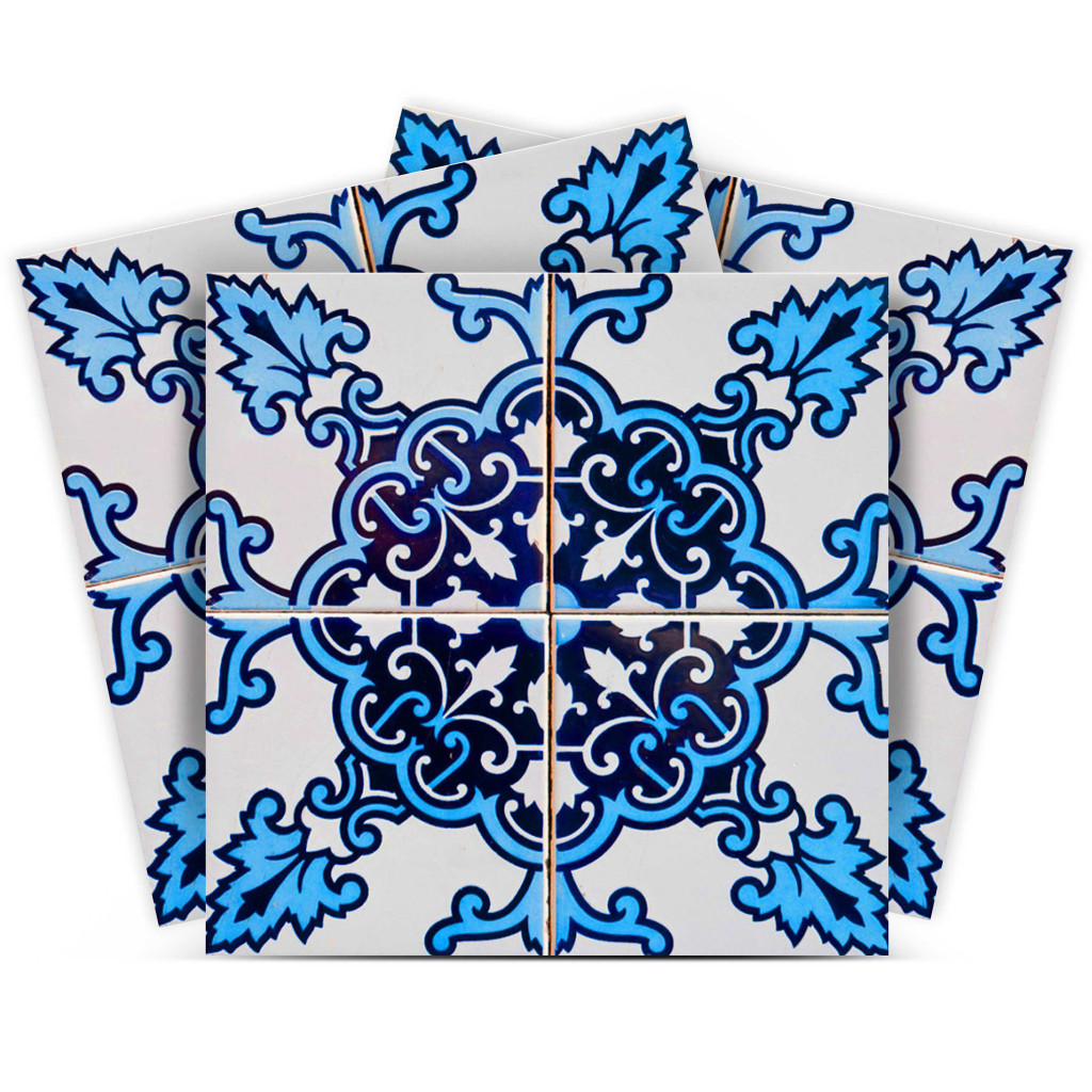 4" X 4" Blue Nelly Removable Peel And Stick Tiles-400286-1