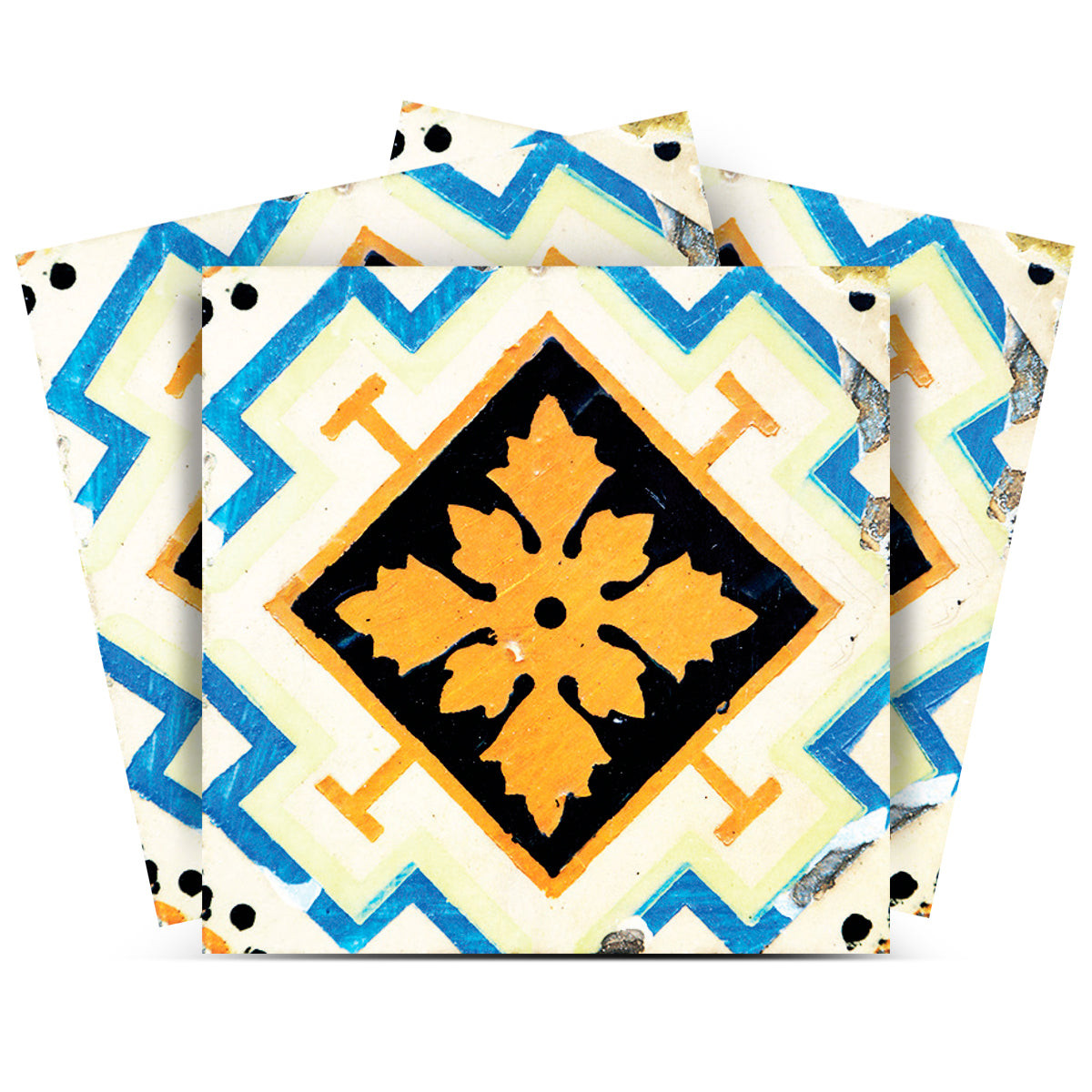 4" x 4" Gold Snowflake Peel and Stick Removable Tiles-400484-1
