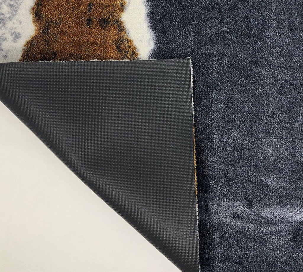 2" X 6" Gray and Brown Abstract Southwest Washable Runner Rug
