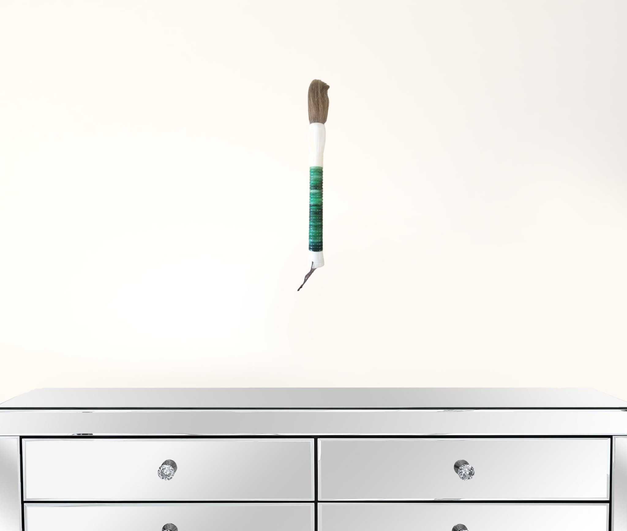 Light green Jade Abacus Disc Decorative calligraphy Brush