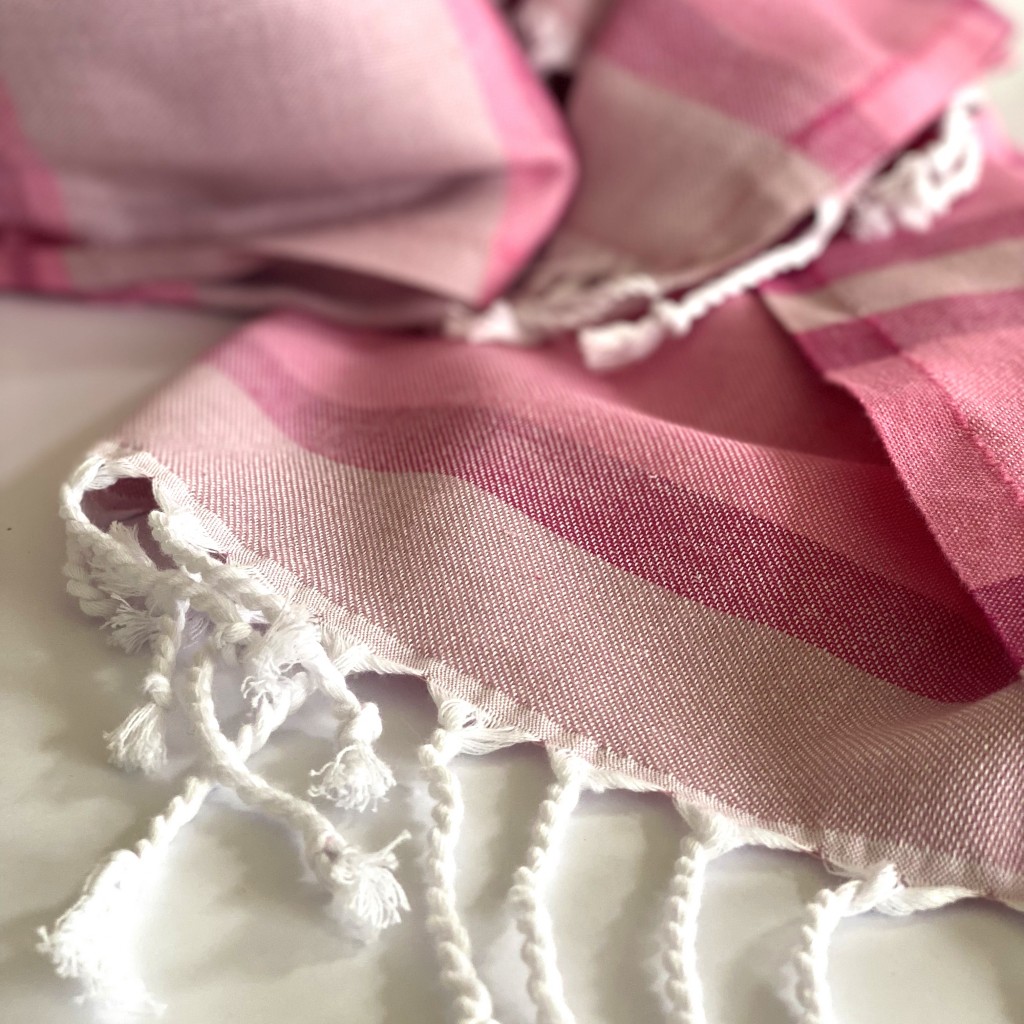Shades of Pink Striped Design Turkish Beach Blanket