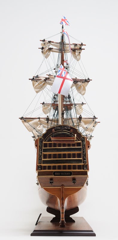 36 Wood Brown HMS Victory Hand Painted Decorative Boat