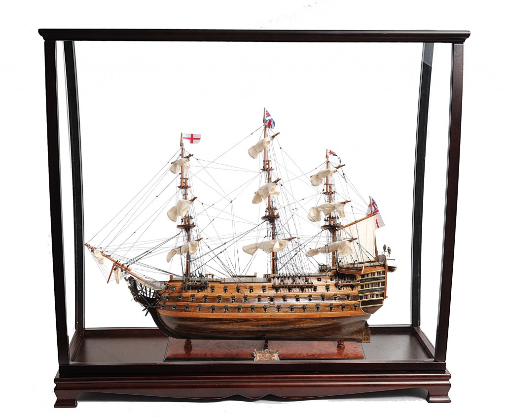 39 Wood Brown HMS Victory Large Table Top Display Hand Painted Decorative Boat