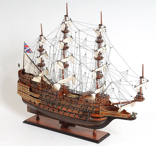 33 Wood Brown Sovereign of the Seas Hand Painted Boat Sculpture