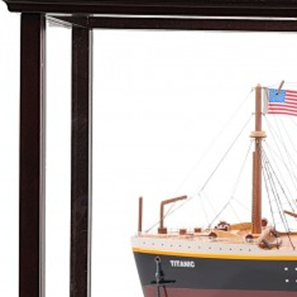 15 Black and Red 1912 RMS Titanic Large Display case Boat Hand Painted Decorative Boat