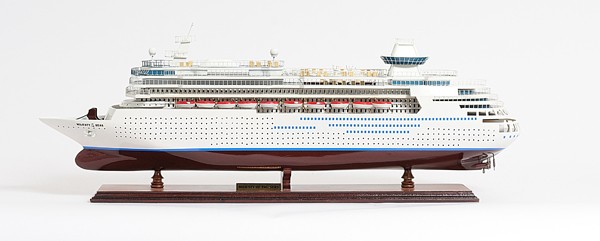 13 Brown and White Majesty of the Seas Boat Hand Painted Decorative Boat