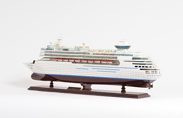 13 Brown and White Majesty of the Seas Boat Hand Painted Decorative Boat