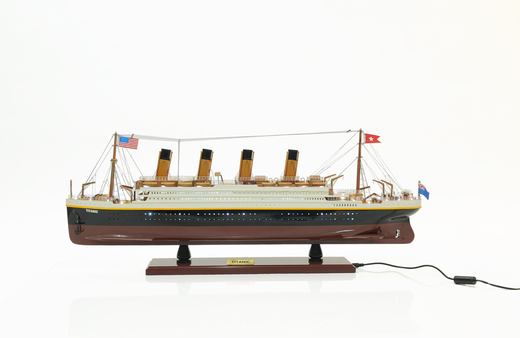 13 Black and White 1912 RMS Titanic Lights Boat Hand Painted Decorative Boat