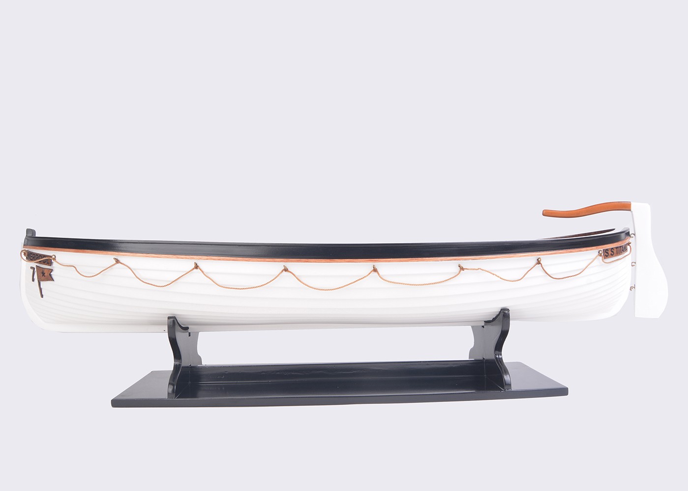 6 Brown and White RMS Titanic Lifeboat Hand Painted Decorative Boat