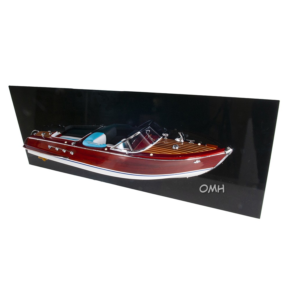 12 Wood Brown Riva Aquarama Half Hull Hand Painted Decorative Boat