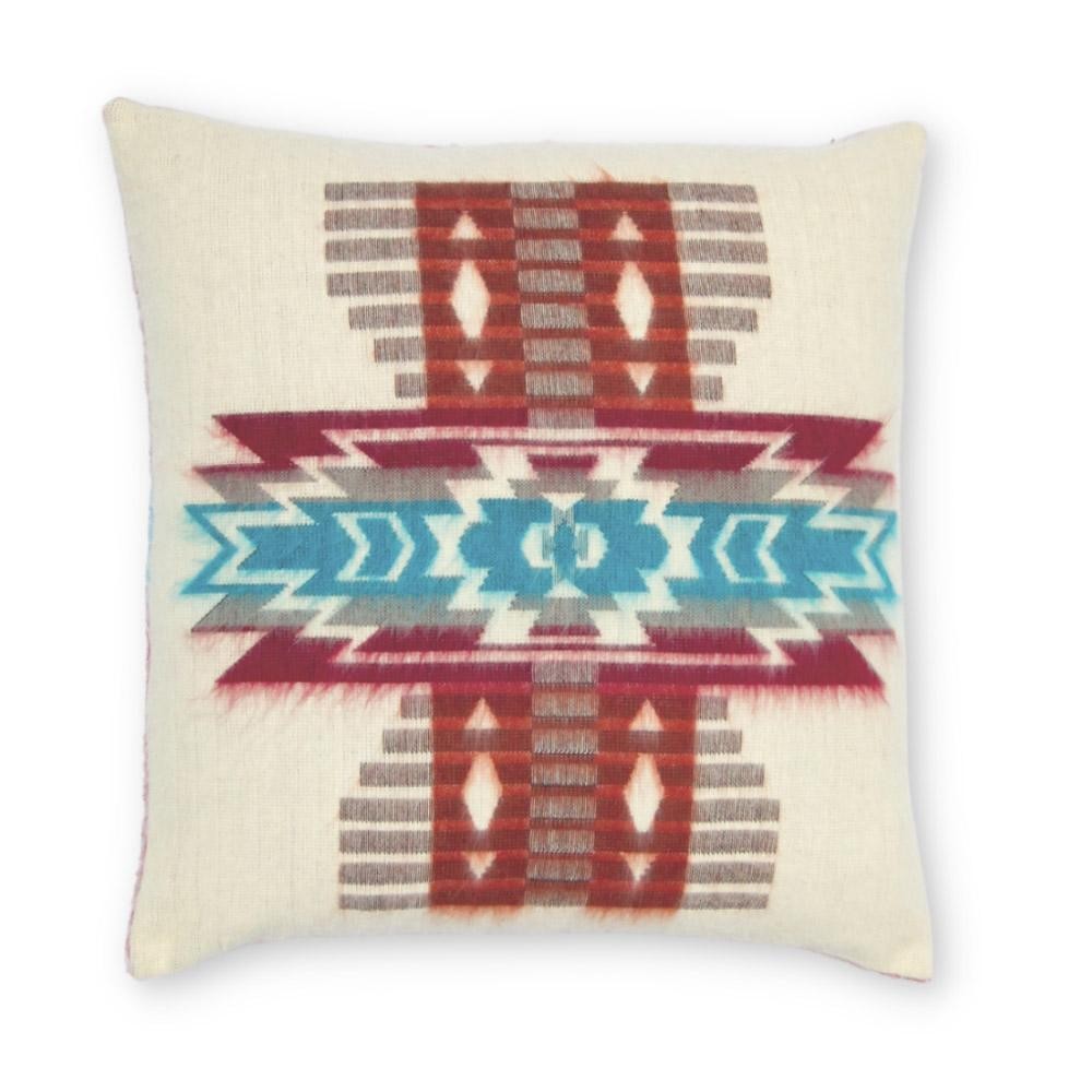 20" Brown and White Southwestern Acrylic Throw Pillow Cover