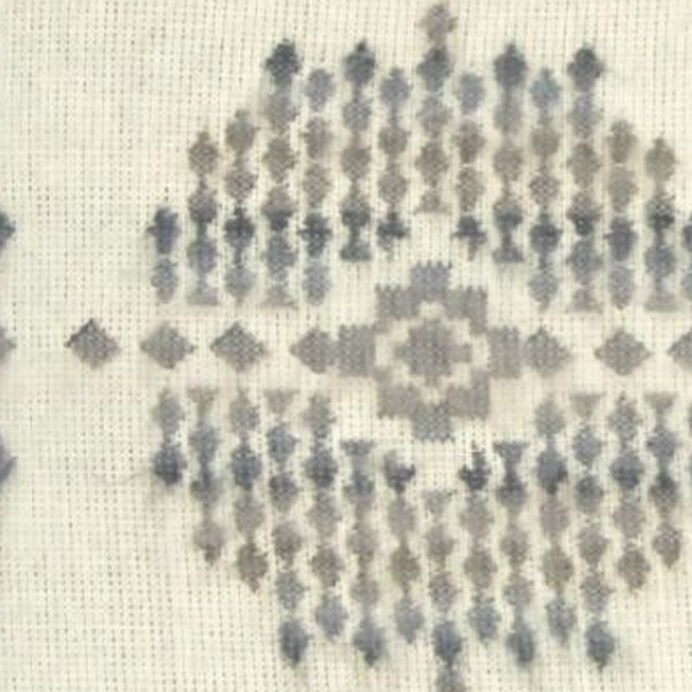 16" Gray and White Southwestern Acrylic Throw Pillow Cover