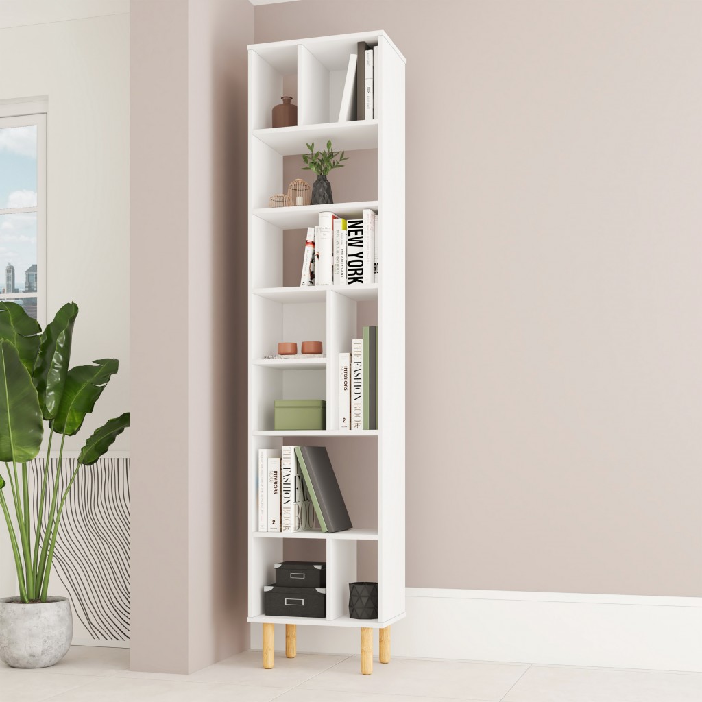 Iko 78" White Modern Abstract Open Shelving Unit