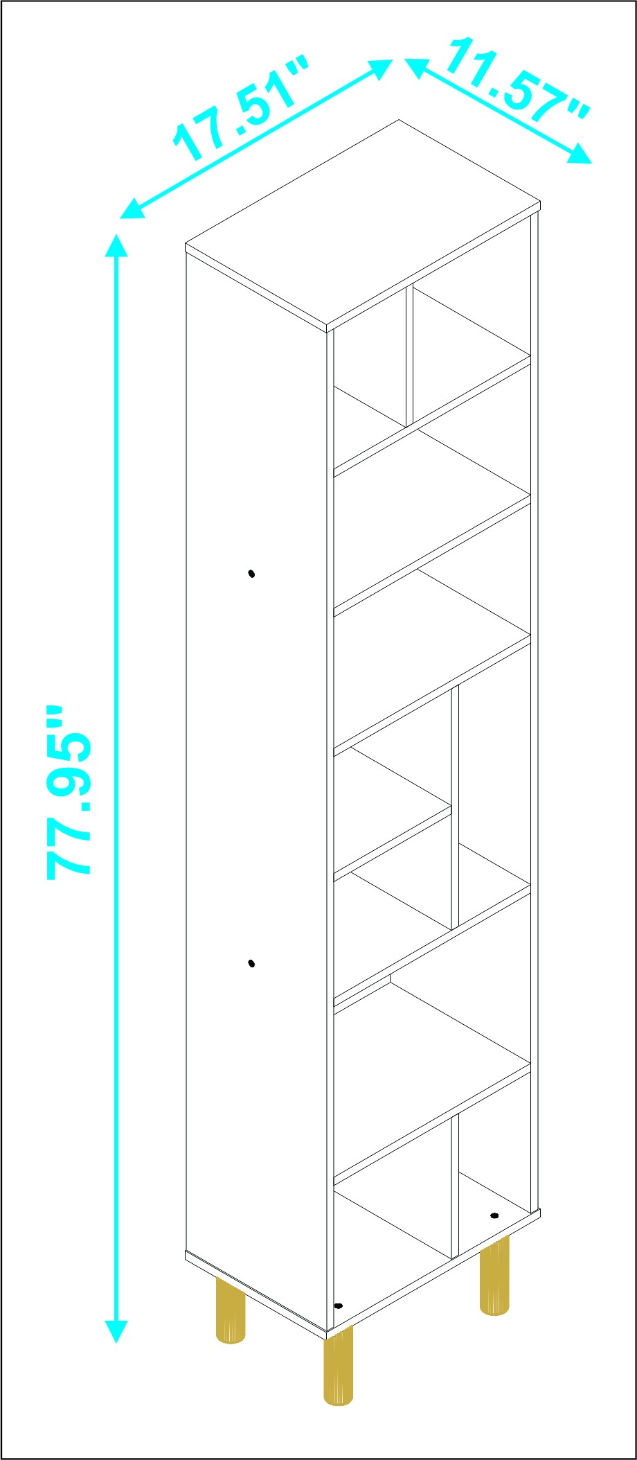 Iko 78" White Modern Abstract Open Shelving Unit