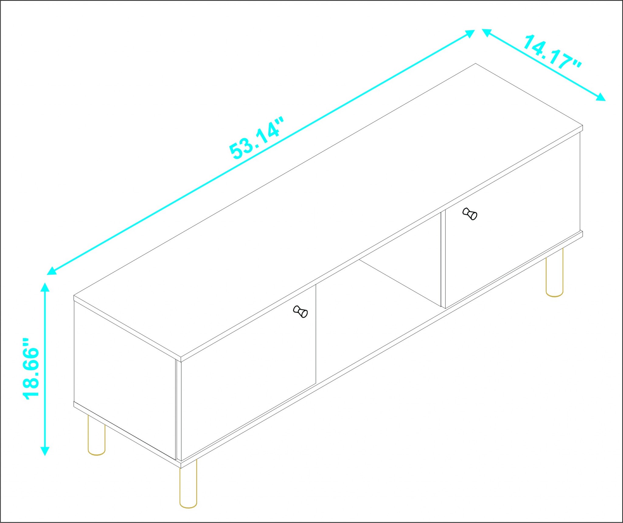 Iko White Modern TV Stand Media Center with Cabinets