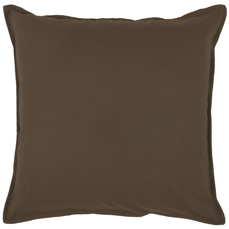 Brown Solid Color Flange Edge Throw Pillow-403105-1