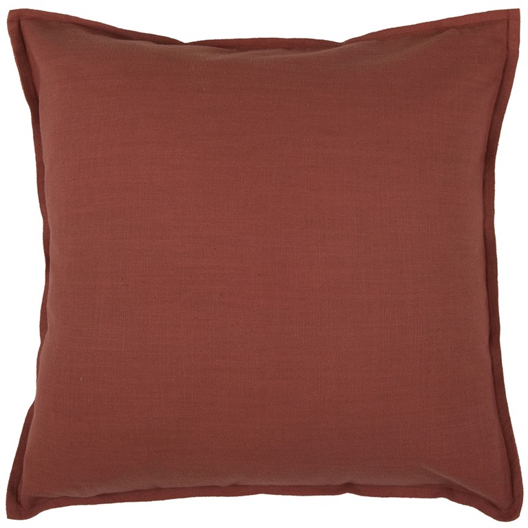 Rust Brown Solid Color Flange Edge Throw Pillow-403107-1