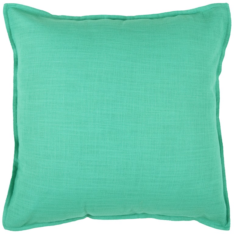 Aqua Solid Color Flange Edge Throw Pillow-403109-1