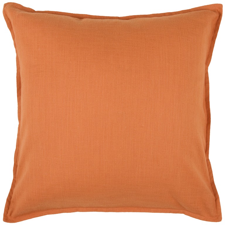 Orange Solid Color Flange Edge Throw Pillow-403110-1