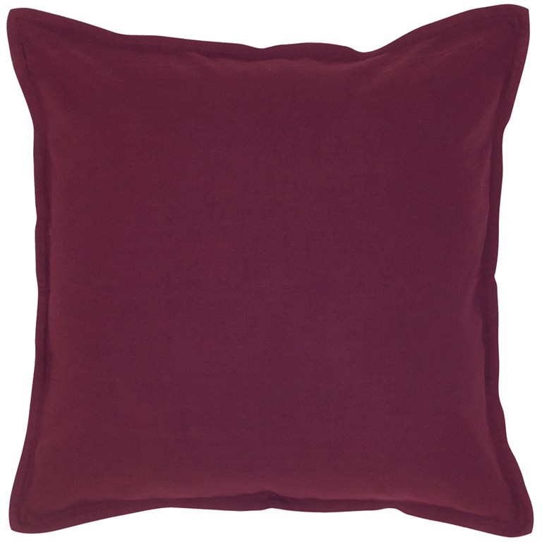 Merlot Solid Flange Edged Modern Down Throw Pillow-403119-1