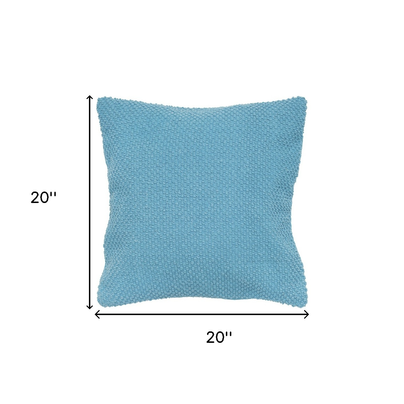 Blue Nubby Textured Modern Throw Pillow