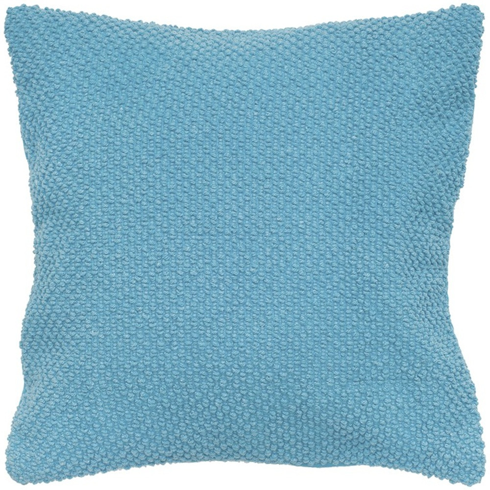 Blue Nubby Textured Modern Throw Pillow