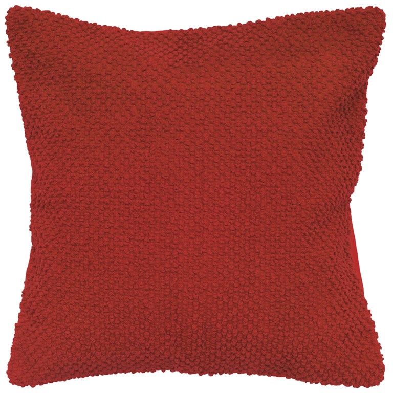 Red Nubby Textured Modern Throw Pillow-403132-1