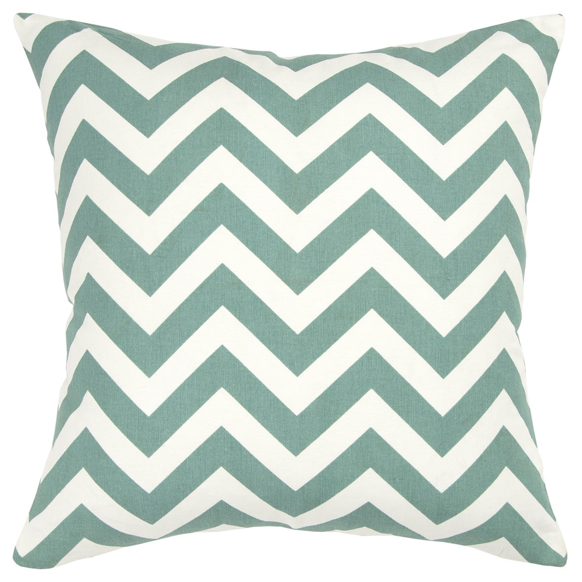 Teal Ivory Chevron Down Filled Throw Pillow-403137-1