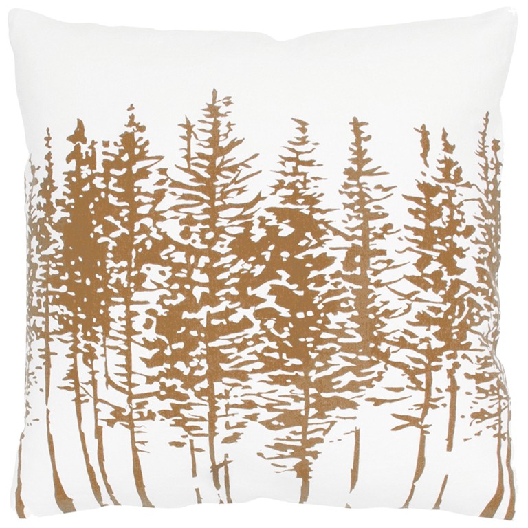 Brown Ivory Grove of Trees Down Throw Pillow-403140-1