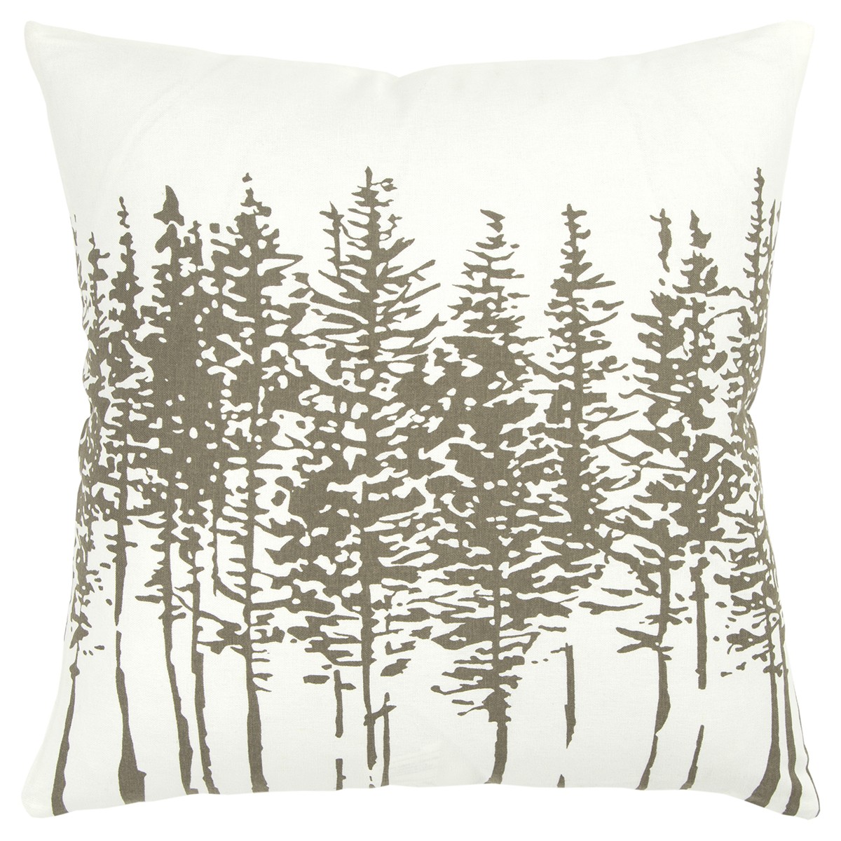 Gray Ivory Grove of Trees Down Throw Pillow-403142-1