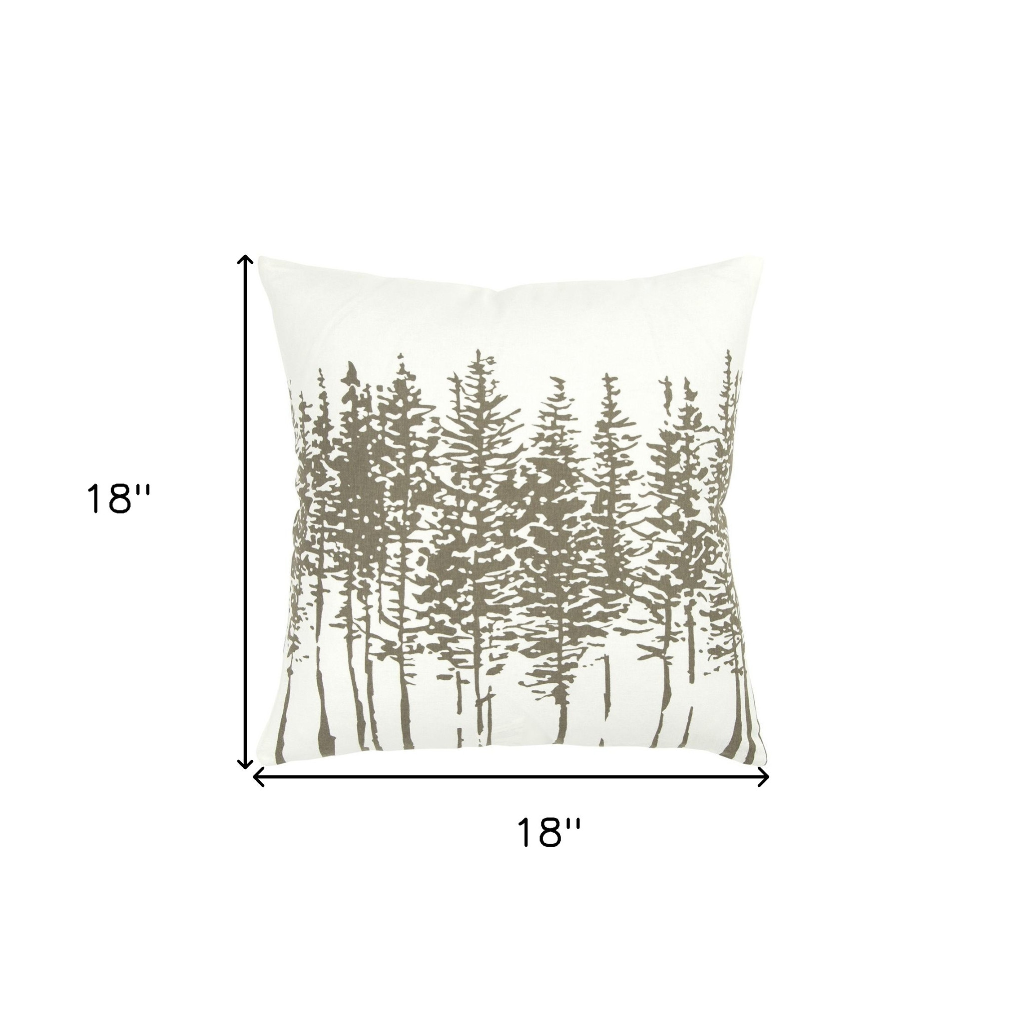 18" Gray Cotton Throw Pillow