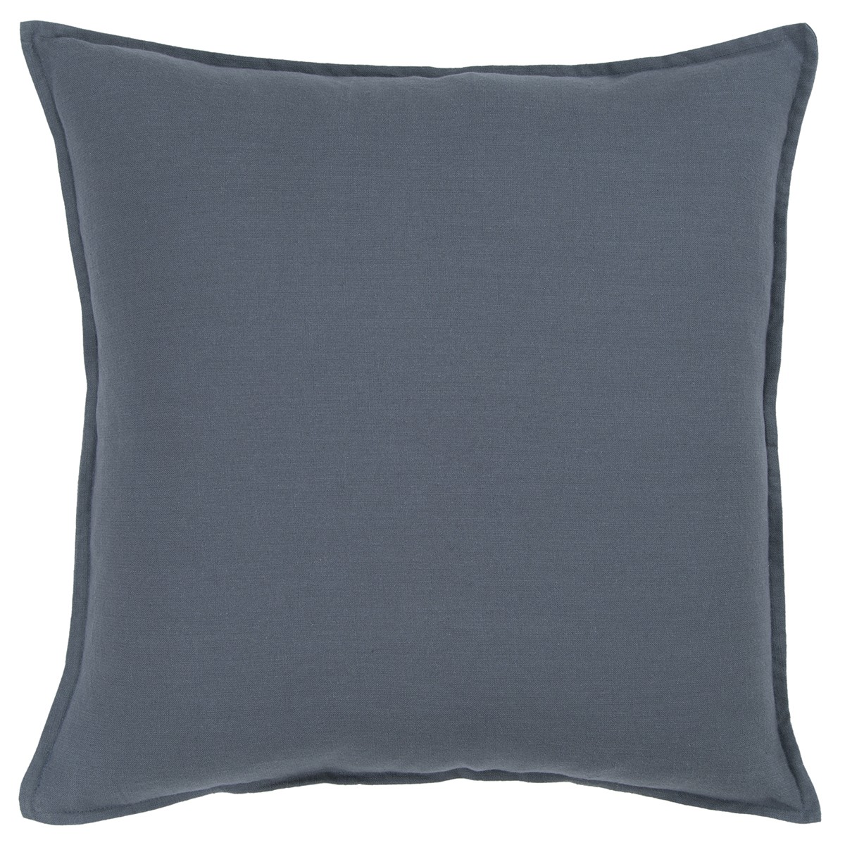 Slate Blue Solid Color Flange Edge Throw Pillow-403144-1