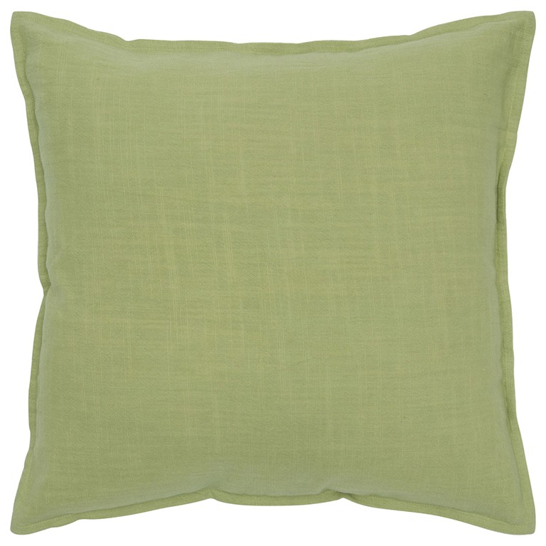 Lime Green Flange Edged Modern Throw Pillow-403145-1