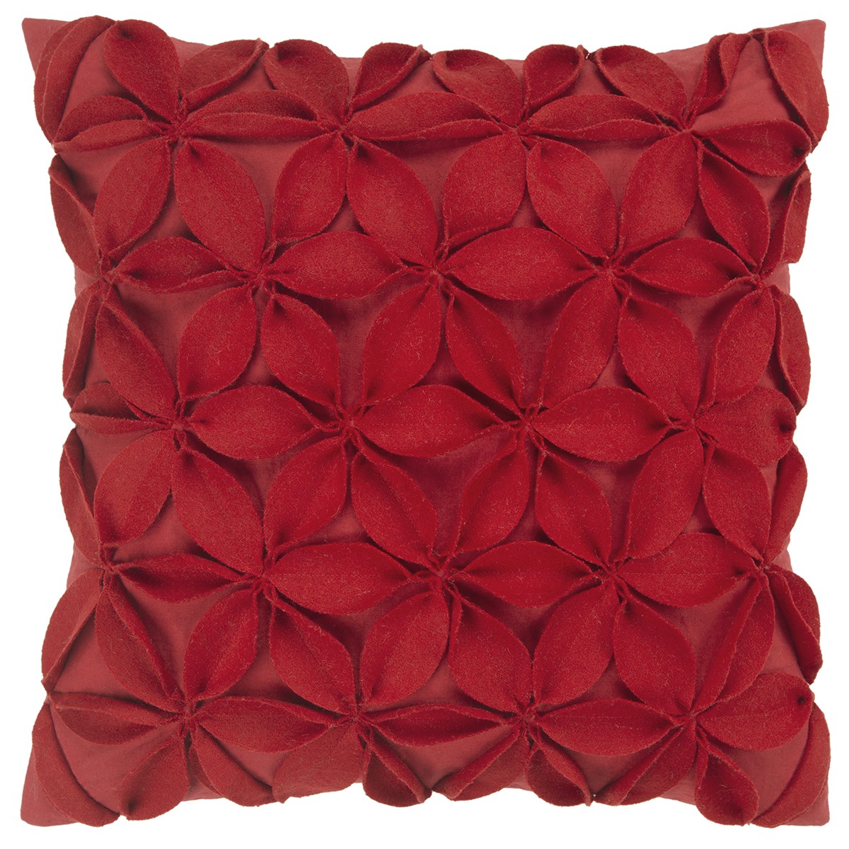 Red Pinwheel Floral Petal Down Throw Pillow-403177-1