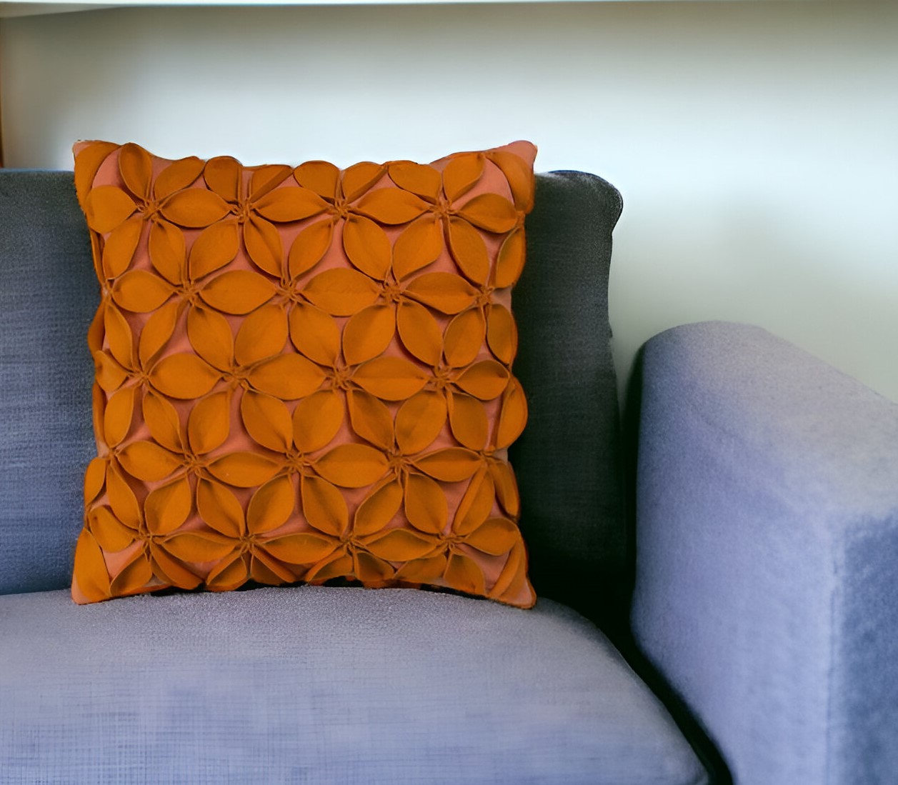 18" Orange Cotton Throw Pillow-403182-1