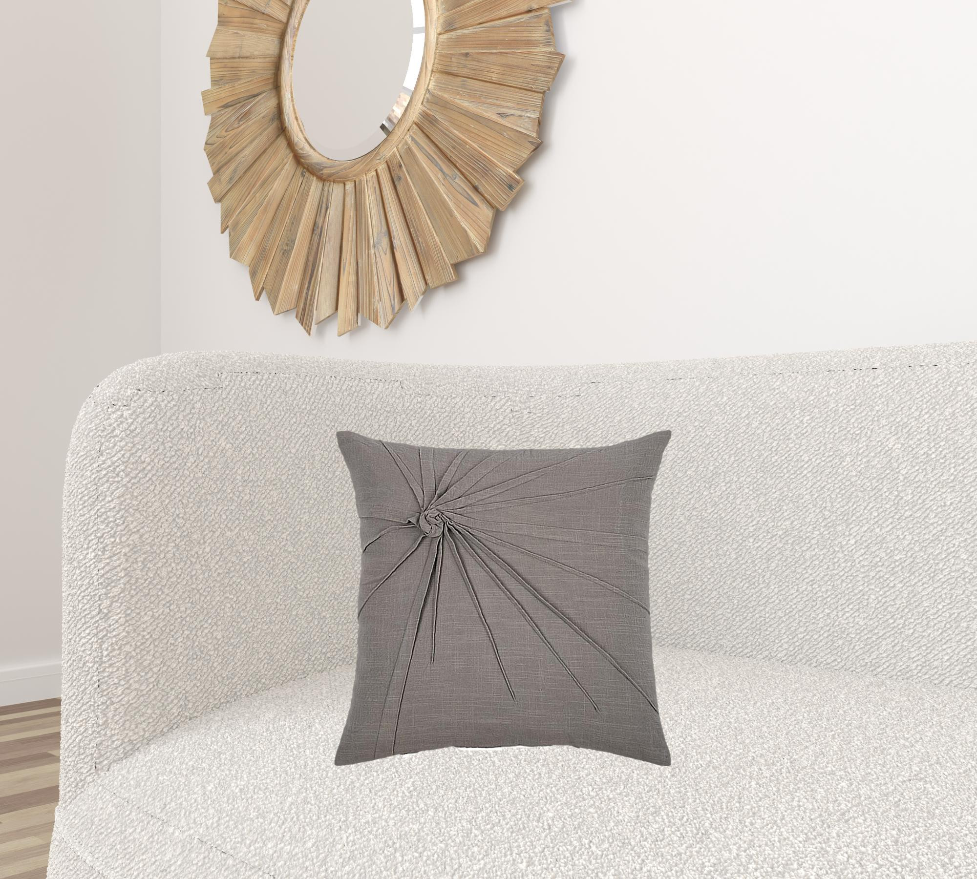 Gray Twisted Knot Modern Down Throw Pillow