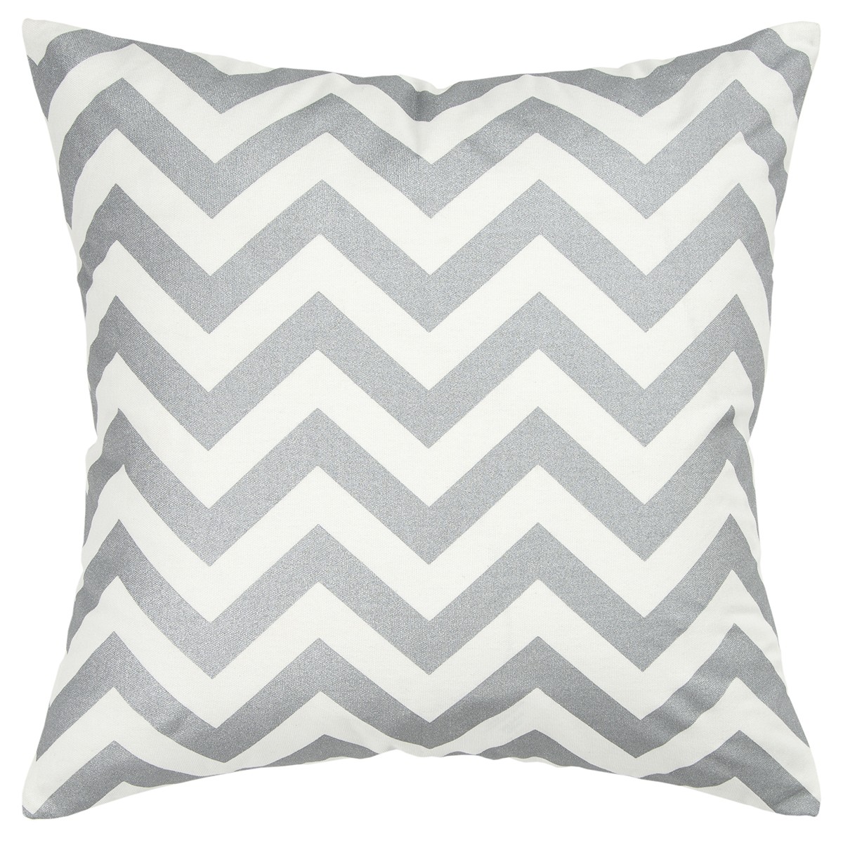 Silver Ivory Chevron Down Filled Throw Pillow-403188-1