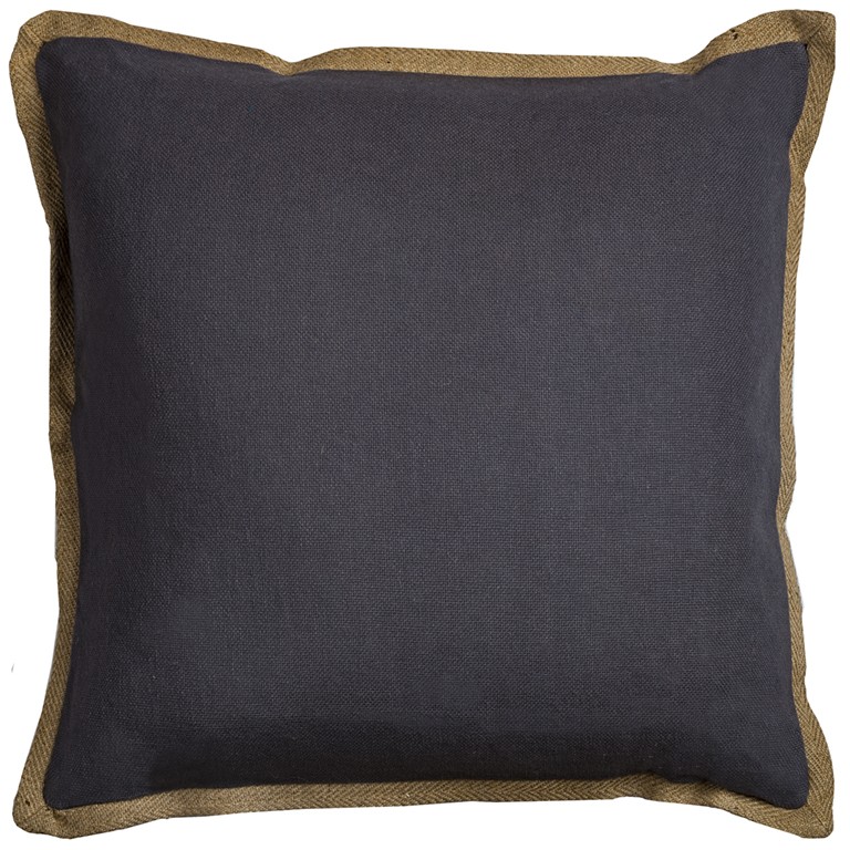 Charcoal Beige and Natural Jute Throw Pillow-403203-1