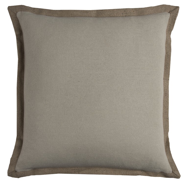 Dusty Gray and Natural Jute Throw Pillow-403205-1