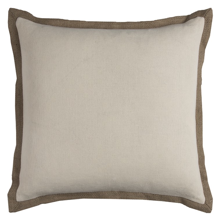 Ivory Beige and Natural Jute Throw Pillow-403206-1