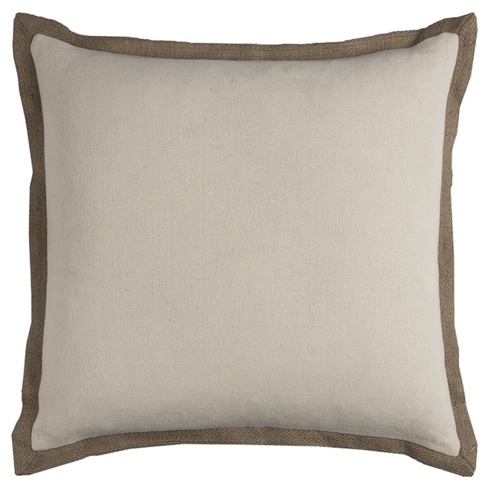 22" Natural Cotton Throw Pillow
