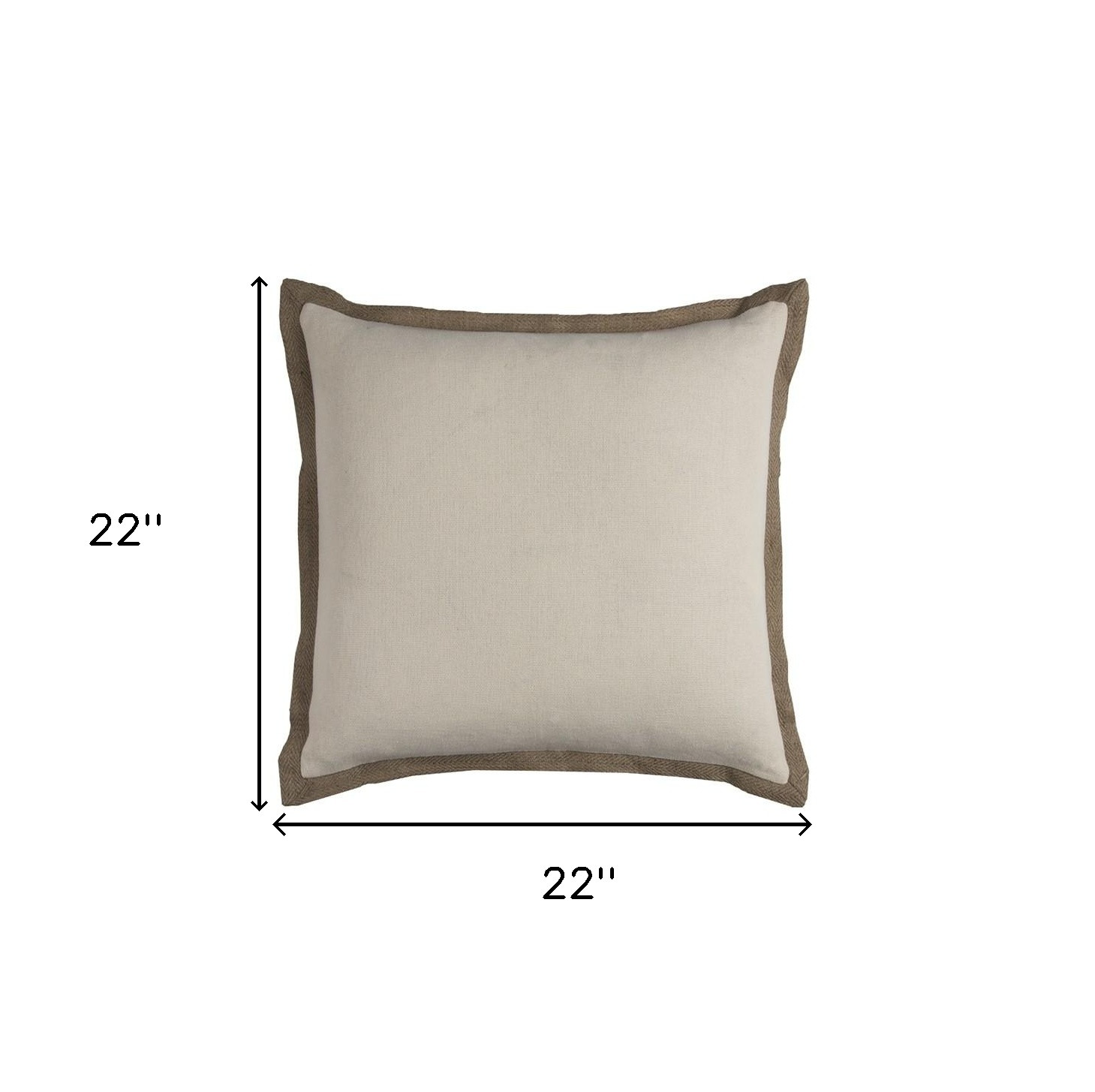 22" Natural Cotton Throw Pillow