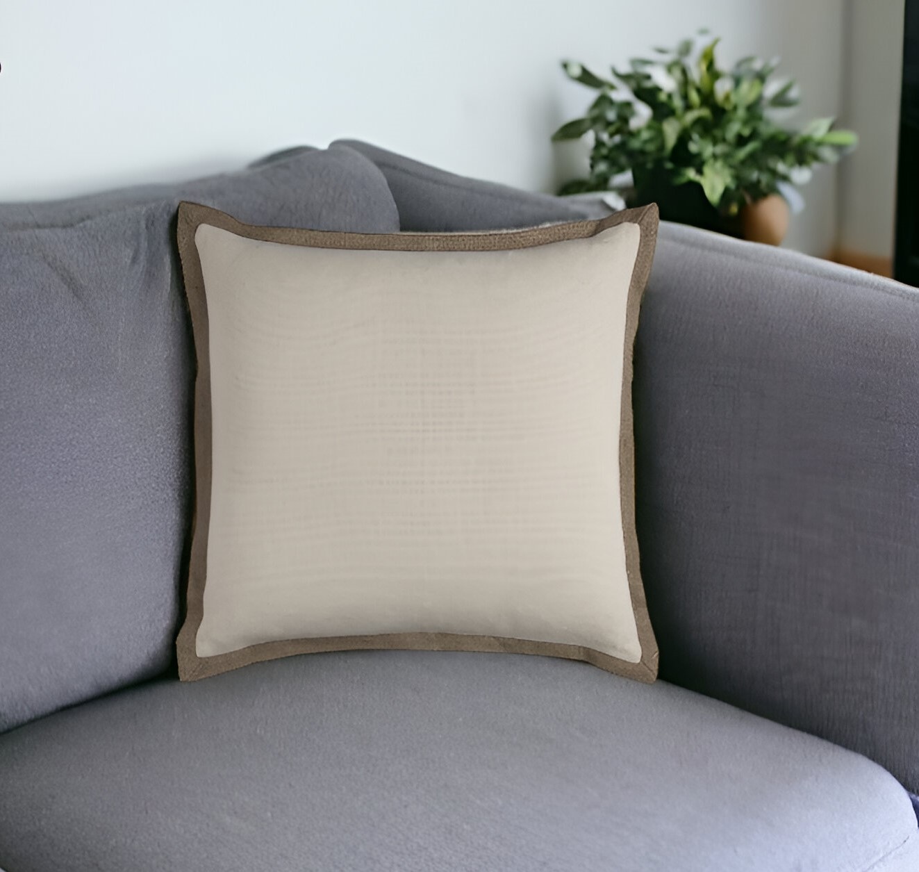 22" Natural Cotton Throw Pillow