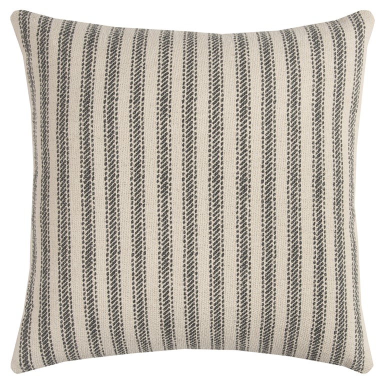 Gray Natural Ticking Stripe Throw Pillow-403220-1