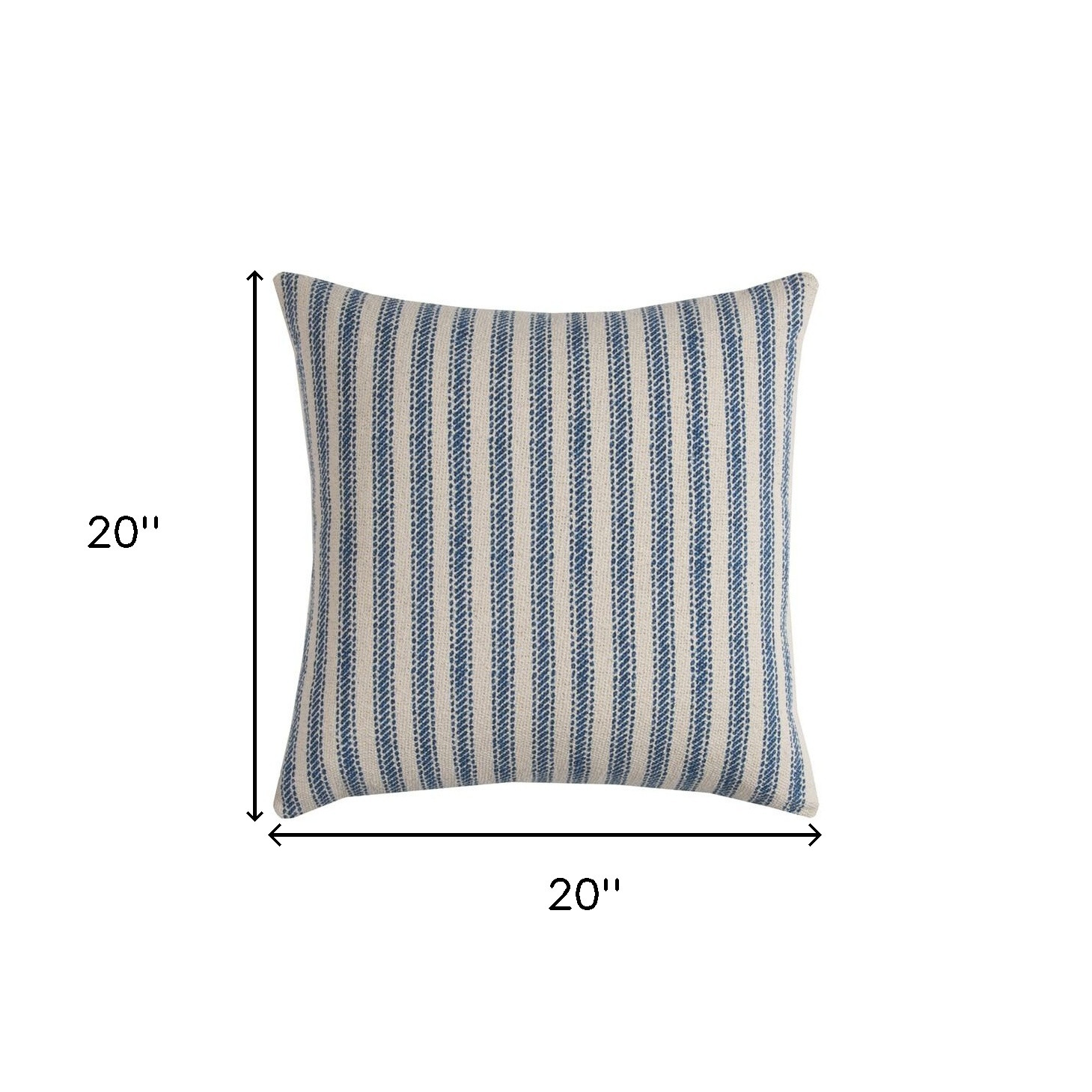 Blue Natural Ticking Stripe Throw Pillow