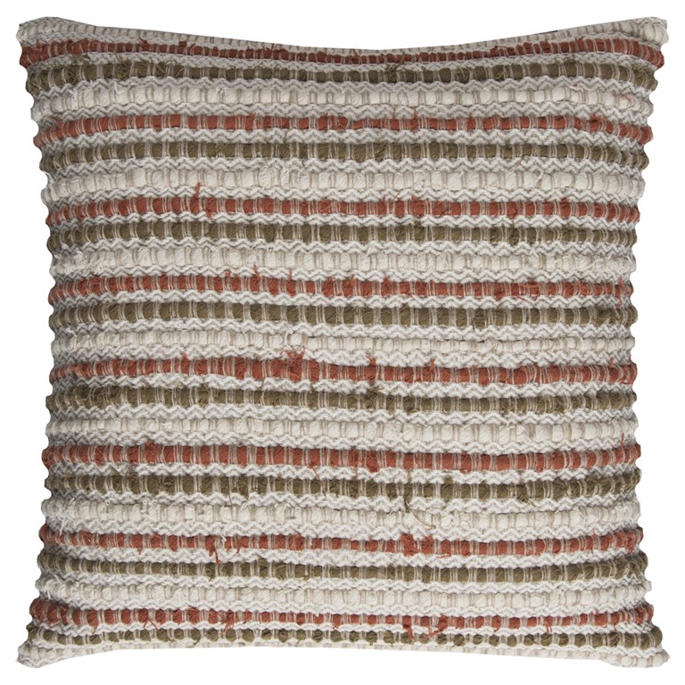 Brown Beige Nubby Texture Bands Throw Pillow-403234-1