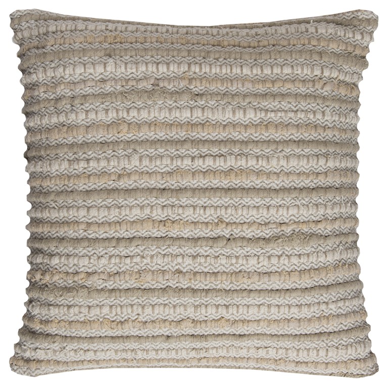 Ivory Beige Nubby Texture Bands Throw Pillow-403235-1